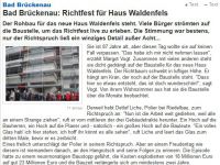 Bad Brueckenau-Richtfest fuer Haus Waldenfels